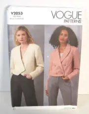 Vogue Patterns 2053 Cropped, Double-Breasted Jackets Misses' 14-22 Uncut
