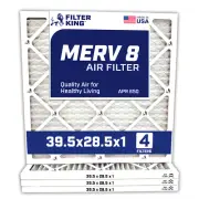 Filter King 39.5x28.5x1 Air Filter 4-PACK MERV 8 Actual Size 39.5 x 28.5 x .75"