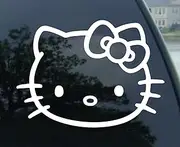 Window Vinyl Decal Sticker Wide 4 of Hello Kitty car"(Color: White) Car Sticker (Parallel Import Goods) (Japan Import)