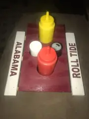 University of Alabama ROLL TIDE Salt & Pepper Shakers mustard Ketchup mini Table