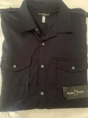 Marc Ecko Shirt Mens Size 2XL Navy blue Button Up Long Sleeve Casual New