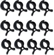 Esforzarse 12 Pcs Nursing Cover, Car Seat Cover Clips, Blanket Clamp, Stroller Clips to Hook Muslin Sun Shade to Canopy, Pram Toy Holder, Stroller Clips Buggy Accessory - Black