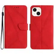 Stitching Embossed Leather Phone Case, For iPhone 15