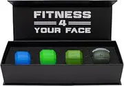 Jawzrsize Athletic Bundle Jaw Enhancer - Jaw, Face, and Neck Exerciser, Helps Reduce Stress and Cravings - Facial Exercise (Pop N Go & Custom Fit (Beg., Adv., & Elite), Green & Blue)
