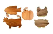 100% Solid Wooden Cow/ Fish/ Apple/ Pig/ Chicken Shape Cutting Serving Board.