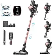 Vexilar Cordless Vacuum Cleaner for Home - 25Kpa Stick Vacuum with Self Standing Design, Max 35Min Runtime, 6 in 1 Lightweight Vacuum for Hardwood Floors and Carpet Pet Hair Car (Pink)