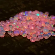 3-5mm Natural Pink Ethiopian Welo Fire Opal Faceted Roundell Loose Bead Gemstone