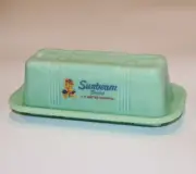 Jadeite Green Glass Sunbeam Bread Butter Dish for 1/4 lb. Stick
