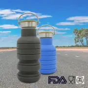2 x Collapsible Cycling Sport Office Water Bottle Gym Kettle Camping Hiking Cup