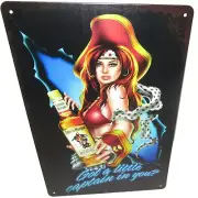 VINTAGE TIN SIGN 8" X 12" ~ CAPTAIN MORGAN