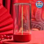 Mini Minimalist Red Color Table Lamp Cordless LED Desk Lamp Modern Night Light