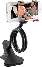 Flexible Gooseneck Phone Holder - Cellphone Holdes Bed - 360 Adjustable Clamp Bracket - Arm Adjustable Cell Phones Mount Clamp On Desk Bedframe Compatible | for Smartphones