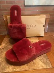 Koolaburra By UGG W Fuzz-Ah Women’s Rhubarb￼ Size 10 Slides Slippers Shoes