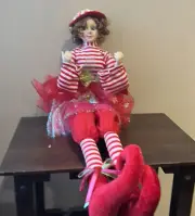 Cynthia Rowley Valentine’s Day Posable Elf Shelf Sitter Doll Red girl