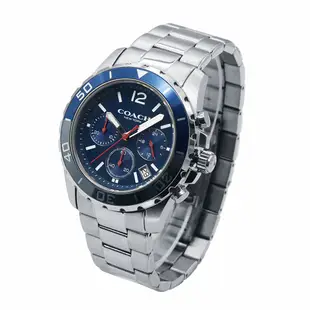 COACH | 經典KENT系列 帥氣三眼計時腕錶/手錶/男錶 - 白鋼藍 14602555