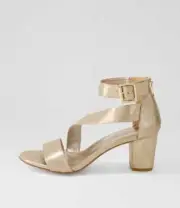 New Django & Juliette Calis Platino Scratch Leather Sandals Womens Shoes Casual