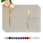 Cloth Placemats Set of 4 Beige Placemats Washable Dining Table Mats Heat Resi...