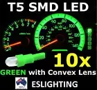 10X T5 GREEN SMD LED DASH INSTRUMENT LIGHT DASHBOARD BULB GLOBE CONVEX LENS 12V