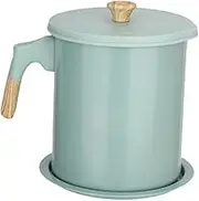 BESTYASH Stainless Steel Oil Strainer Pot with Base Tray Versatile Kitchen Storage Container for Oil and Liquid Seasonings Design for Effortless Filtration and Storage