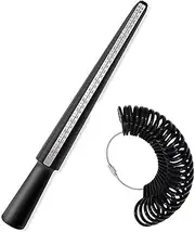 [KHAOP] Ring Sizer UK A-Z Ring Measurement Tool Plastic Measuring Finger Gauge Jewellery Sizing Tools UK Rings Size Measure Tool Ring Sizer Set for Women Men Rings - Black