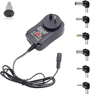 GutReise AU Universal Power Supply, 220V to 6V 9V 12V 15V 18V 24V Adjustable DC Charger, Switching 41W 5V/2.1A USB for WiFi Electronics (6 Selectable Tips)