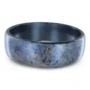 Made in Italy Blue Abstract Splatter Paint Bangle Bracelet Ladies Large Size