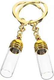 OATIPHO 2pcs Refillable Transparent Glass Bottles with Keychain Portable Travel Perfume Vials Leak Resistant Caps Stylish Keychain Decor for Essential Oils Perfume