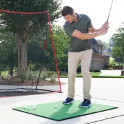 Golf Hitting Mat 5x3ft Artificial Turf with 3 Rubber Tees and 6 Teeing Position