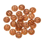 100pcs 2 Hole Flower Craft Sewing Button 15mm Handmade Wood Buttons, Brown