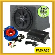 Audiopipe Bass Package Single 12″ Subwoofer Enclosure w/ Amplifier & Wiring Kit