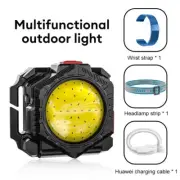 3 in 1 Waterproof COB Headlamp Wrist Light LED Head Torch Headlight Night Lamp