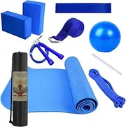 Yoga Kit - Yoga Workout Mat with Carrying Bag | Fitness Equipment for Women and Men, Includes Latex Resistance Band, Stretching Band