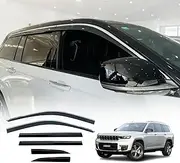 OAD4X4 Weathershields Compatible with Jeep Grand Cherokee WL Series 5 Seater 2022-Onwards, Stainless Edge Weather Shields Window Visors Wind Deflectors Sun Rain Guard 6PCS Set