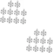 TEHAUX 2sets DIY Earrings Jewelry Accessories Christmas Snowflake Enamel Charm Pendants Festive Bracelet Necklace Making Charms 10pcs*2
