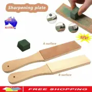 Dual Sided Leather Blade Strop Cutter Razor Sharpener Polishing Wooden Handle RY