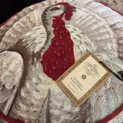 John Derian Target Red Multi Round 16” Beaded Fall Pillow- Turkey NWT