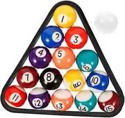 Toyvian 17pcs Mini Billiard Balls for Safe Materials Designed for Home School Includes Mini Triangle Rack for Small Pool Tables for Developing Coordination Focus