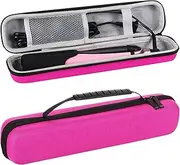 Curling Iron Travel Case, Festwarm Hard Carry Bag for Straightener Curling Irons Styler with Handle, EVA Flat Iron Cases for Vacation(CASE ONLY, Fuchsia)