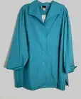 MAGGIE BARNES Women's 26W Teal Green Rayon Polyester Faux Top Shirt Tunic -NWT