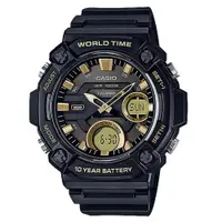 在飛比找ETMall東森購物網優惠-【CASIO 卡西歐】CASIO 雙顯錶 樹脂錶帶 十年電力