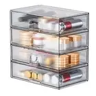 ZHIAI Stackable Storage Drawer, 4 Piece Acrylic Organiser for Cosmetics and B...