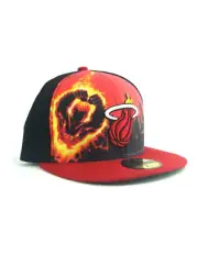New Era NBA Miami Heat 59fifty Fitted Hat Size 7 1/4 Human Torch Marvel Comics