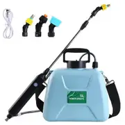5L Battery Powered Garden Sprayer,Electric Sprayer with USB Rechargeable Handle,3 Mist Nozzles,Retractable Wand,Water Pump Sprayers