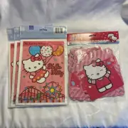 New Hello Kitty Pink Happy Birthday Banner Plus 3 Party Favor Treat Loot Bags