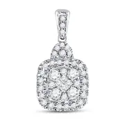 14k White Gold Round Diamond Fashion Dangle Earrings 1/2 Cttw