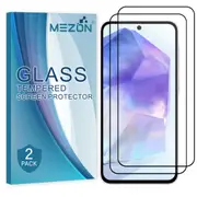 [2 Pack] Full Coverage Samsung Galaxy A35 5G Tempered Glass Crystal Clear Premium 9H HD Screen Protector by MEZON (Galaxy A35 5G, 9H Full)