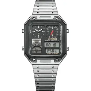 【CITIZEN 星辰】80年代復古設計 Thermo Sensor 手錶 指針/數位/溫度顯示 送行動電源(JG2126-69E)