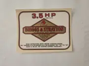 NOS Vintage Briggs & Stratton 4 Cycle Water Transfer 3.5 HP Engine Decal Sticker