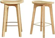 Artiss 2X Bar Stools Bamboo Rattan Stool Counter Chair Kitchen Barstools