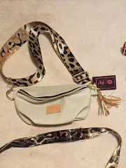 Makeup Junkie Bag Sidekick Fanny Pack Tan with adjustable Strap and back loop
